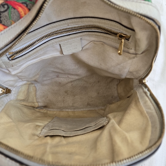 Gucci New Ophidia Flora Gg Supreme Canvas Brown Off White Beige Backpack - Picture 11 of 16
